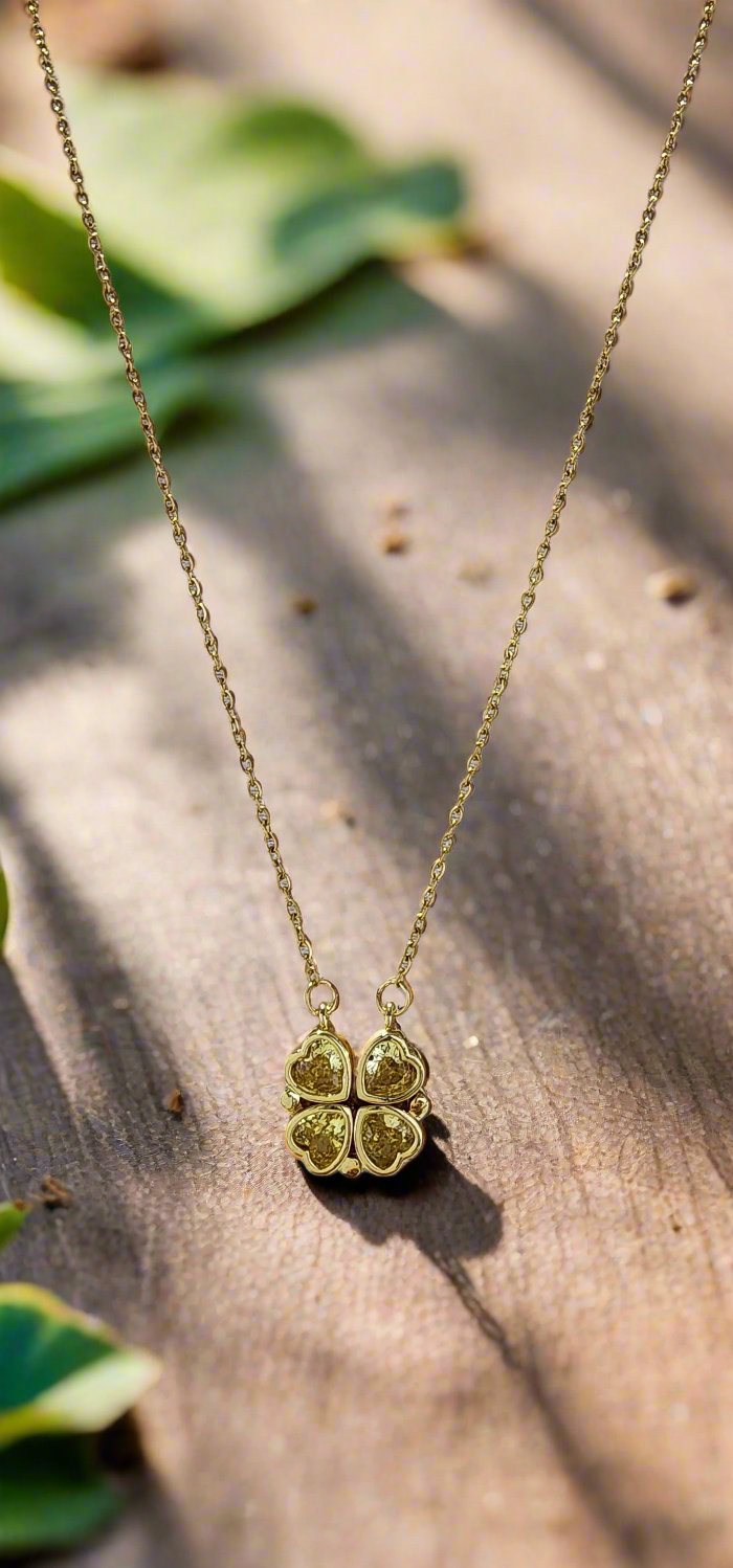 Necklaces: Double wear; as a Clove or Hearts