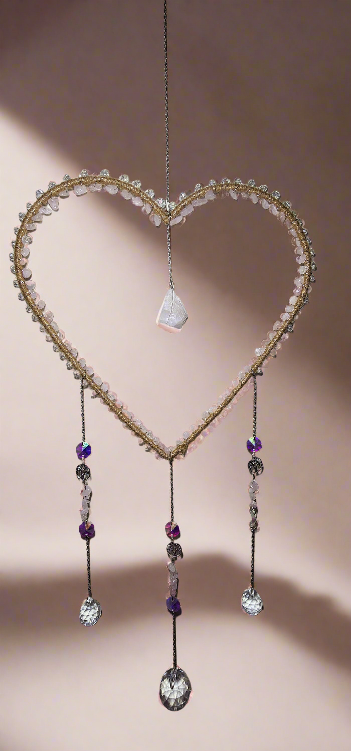 Crystal Hangings, Heart ❤️ designs, Various stones to choose.