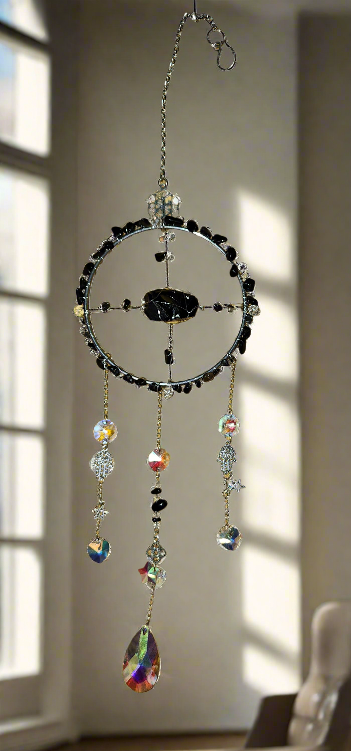 Crystal Hanging, Suncatcher, Natural healing stones. NEW designs. Choose your stones.
