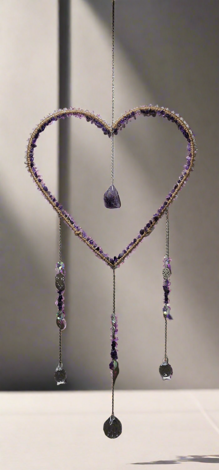 Crystal Hangings, Heart ❤️ designs, Various stones to choose.