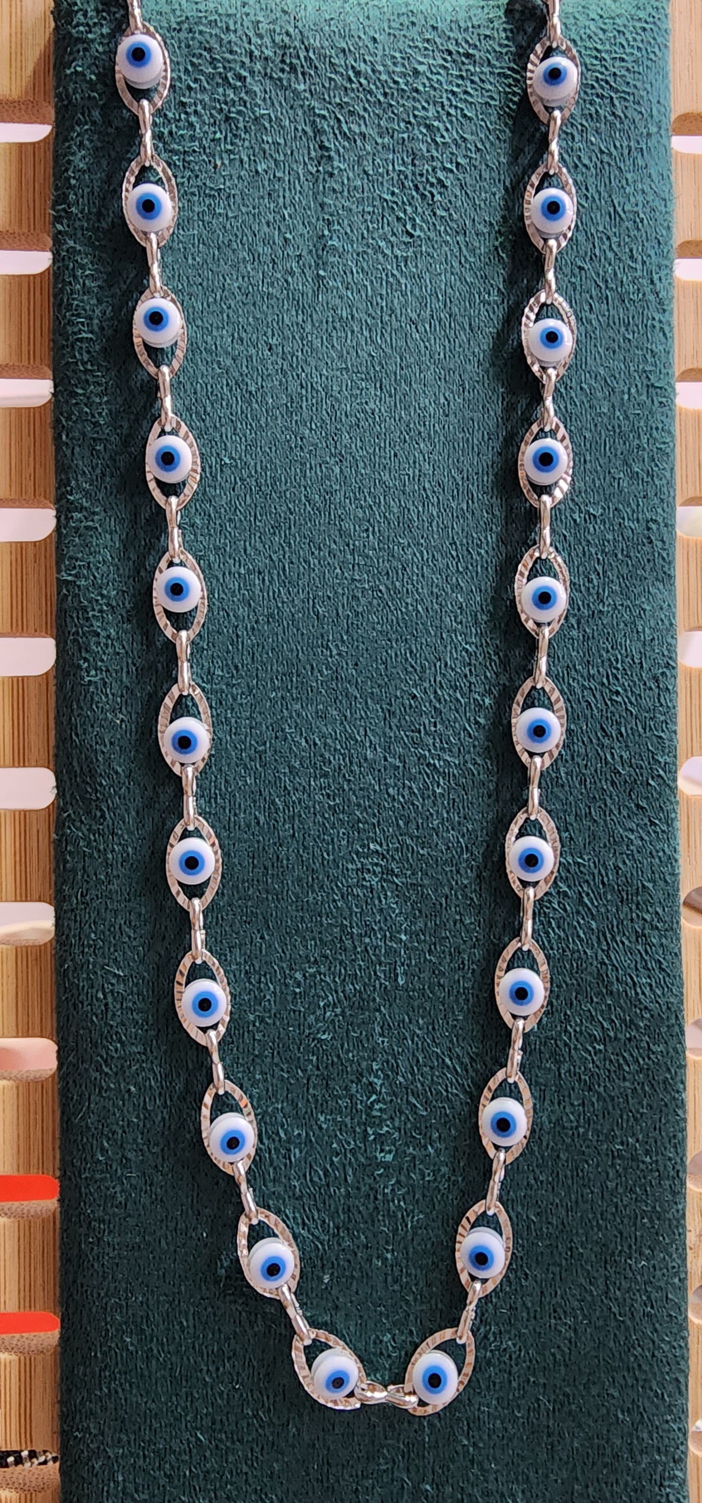 Bracelets, Necklaces or Anklets with the Evil eye design.