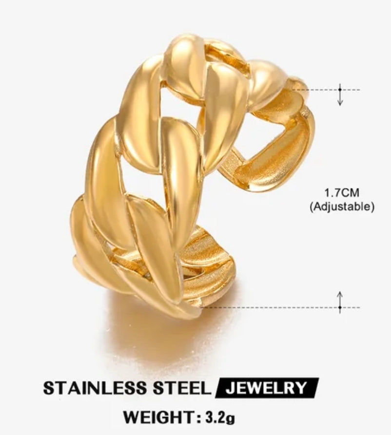 Vintage Adjustable Stainless steel 18K rings