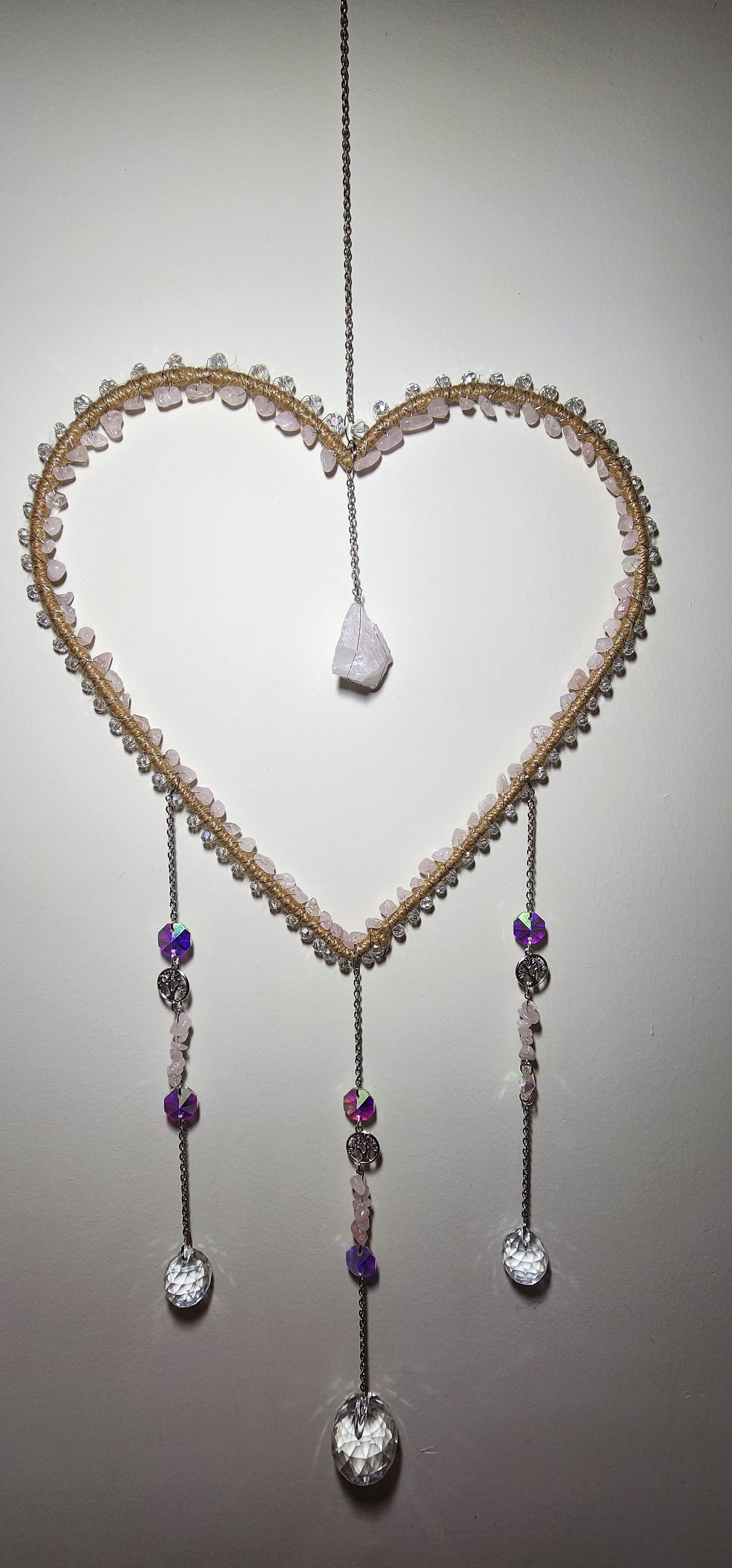 Crystal Hangings, Heart ❤️ designs, Various stones to choose.
