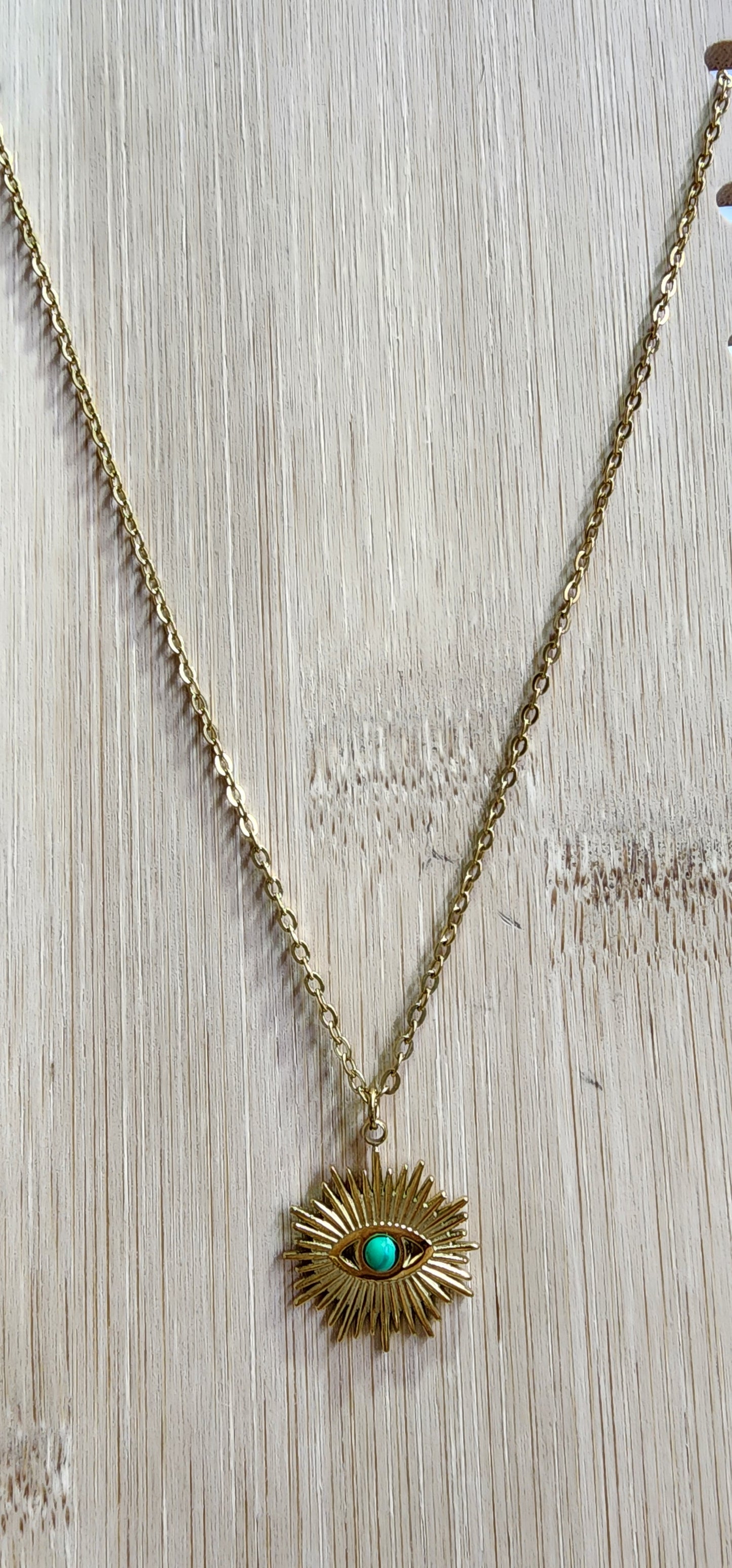Necklaces from Natural stones with Evil eye designs.