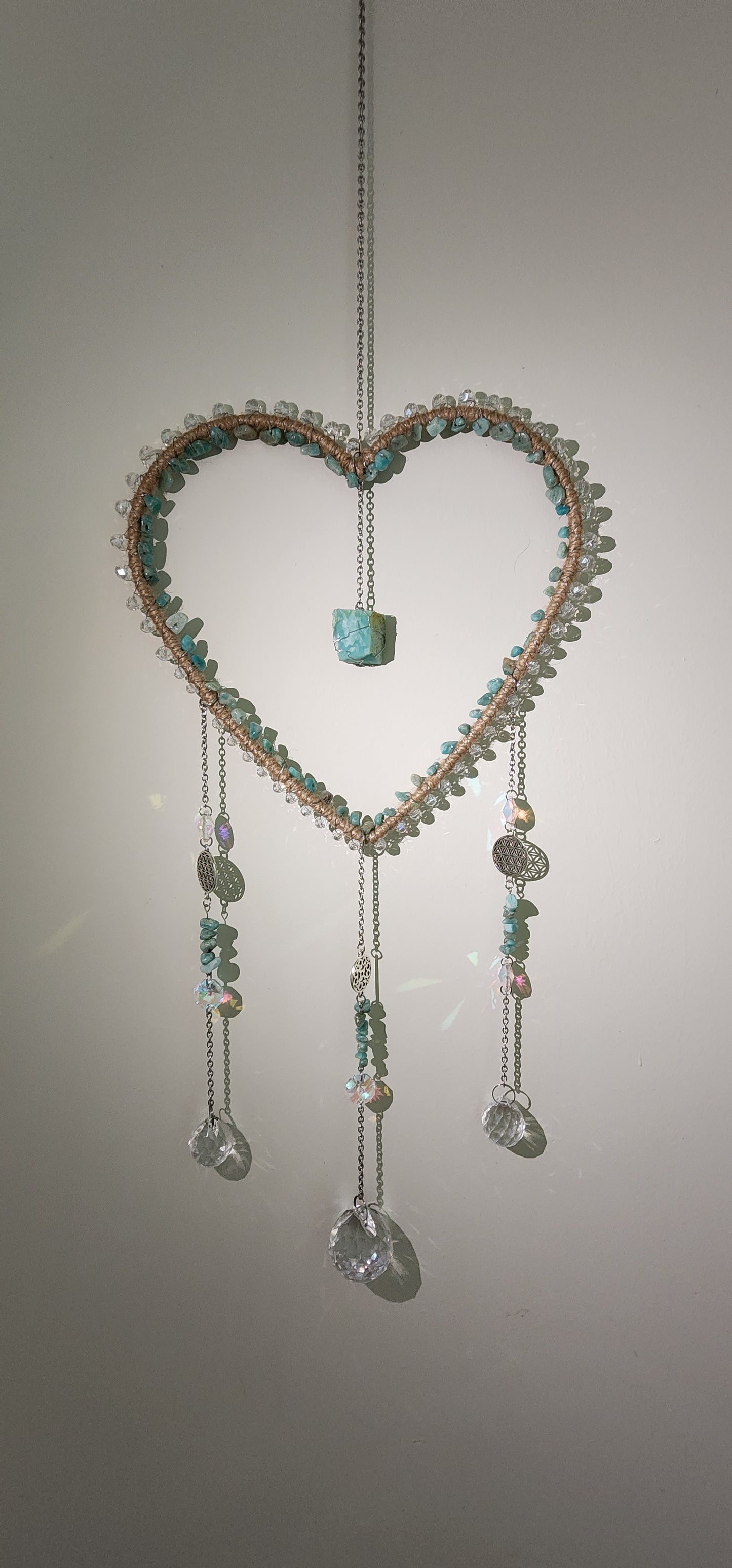 Crystal Hangings, Heart ❤️ designs, Various stones to choose.