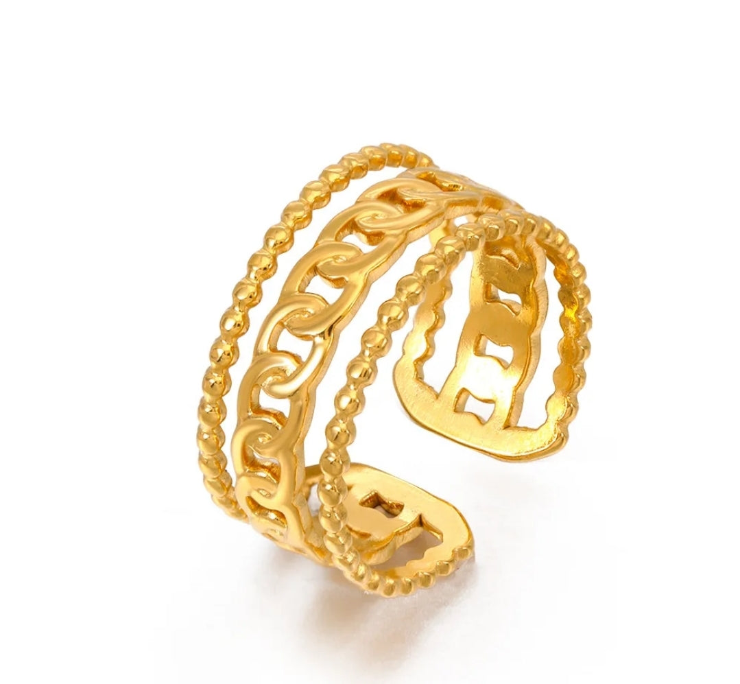 Vintage Adjustable Stainless steel 18K rings