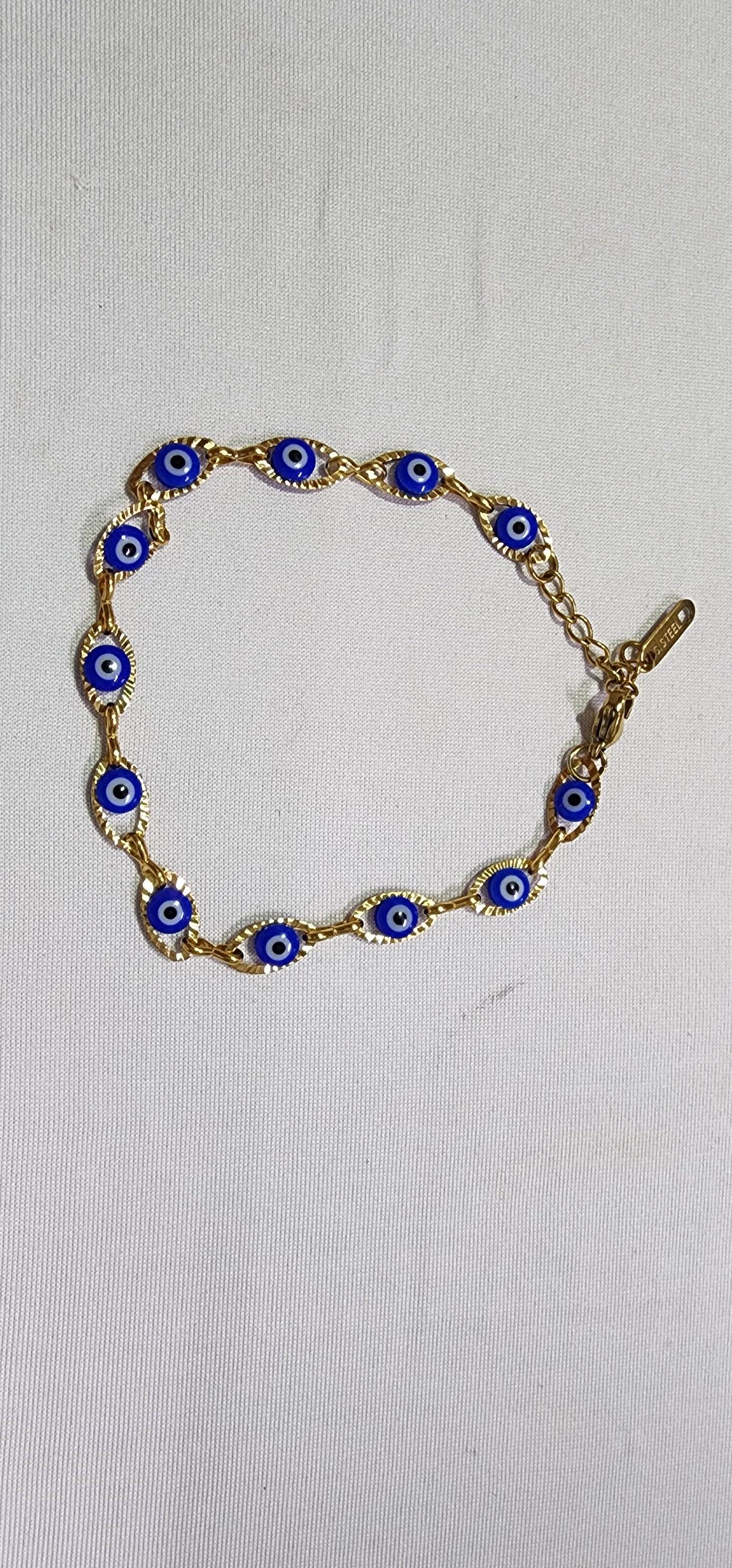 Bracelets, Necklaces or Anklets with the Evil eye design.