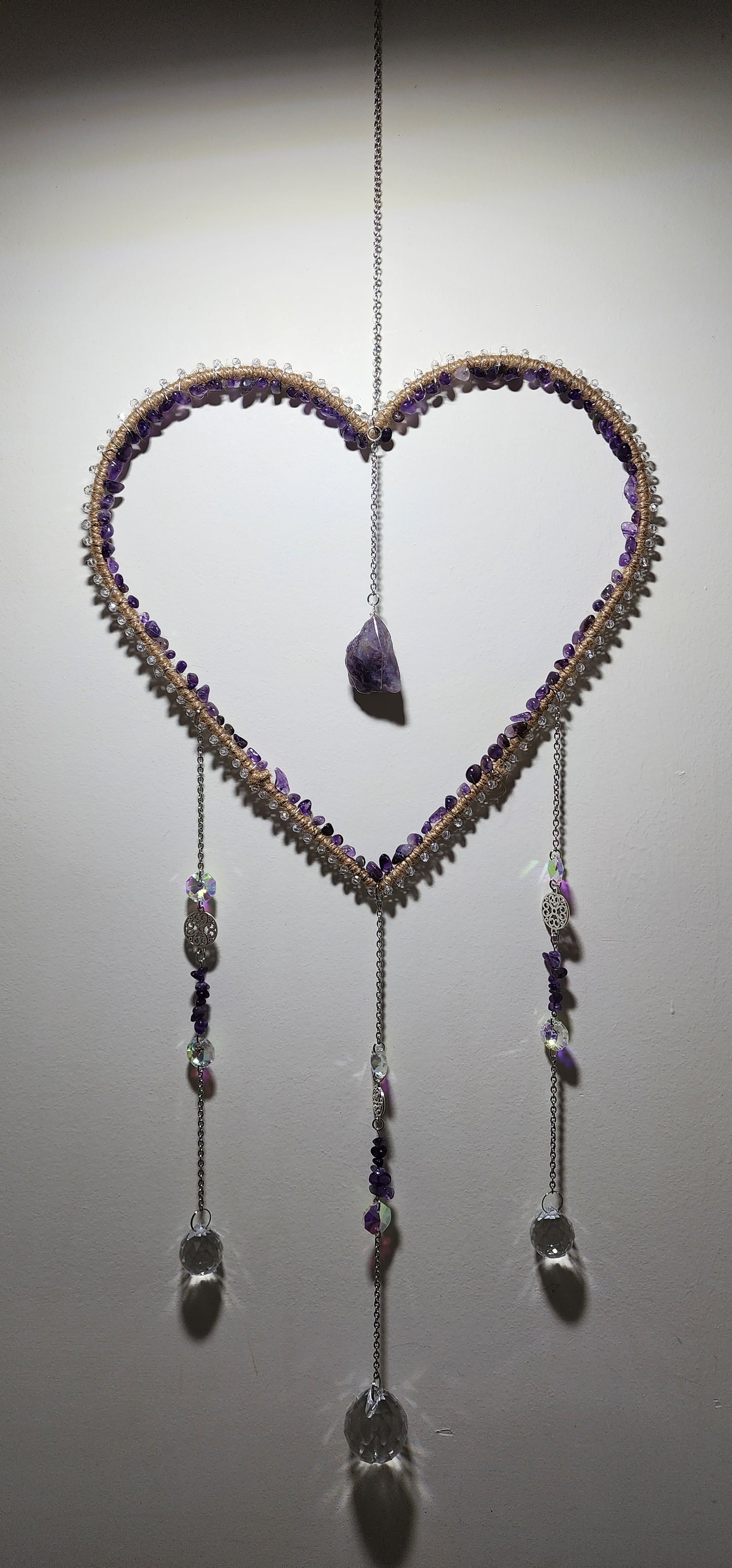 Crystal Hangings, Heart ❤️ designs, Various stones to choose.