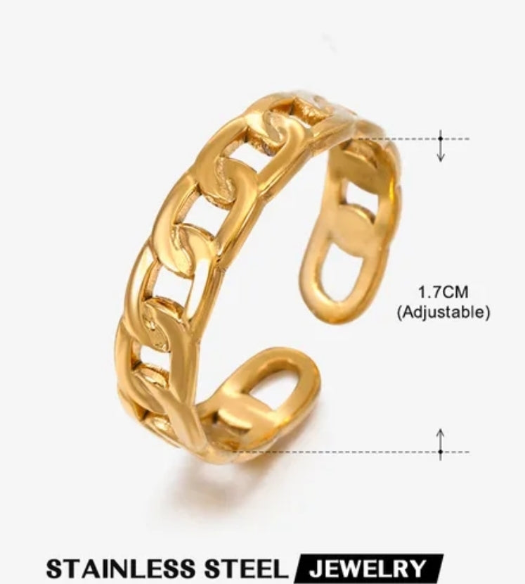 Vintage Adjustable Stainless steel 18K rings