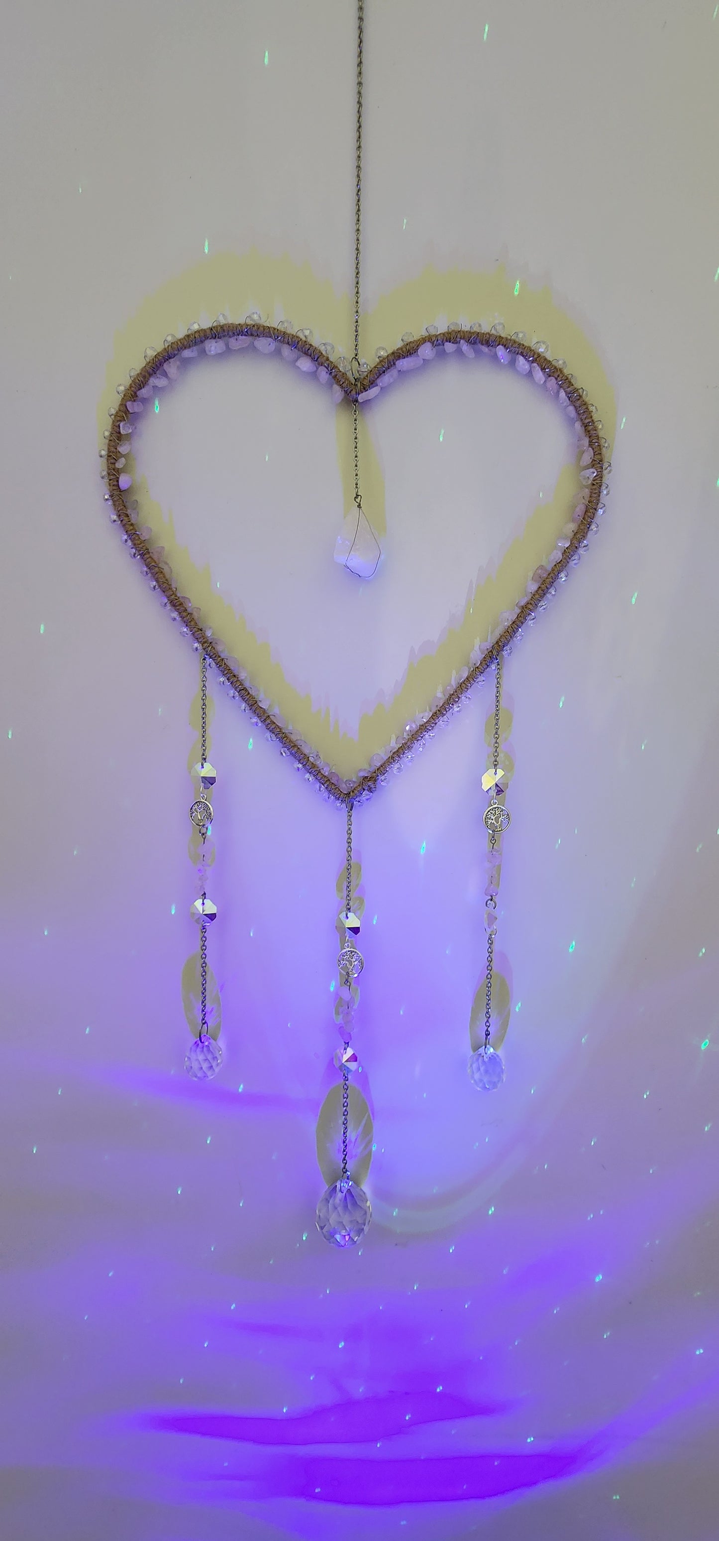 Crystal Hangings, Heart ❤️ designs, Various stones to choose.