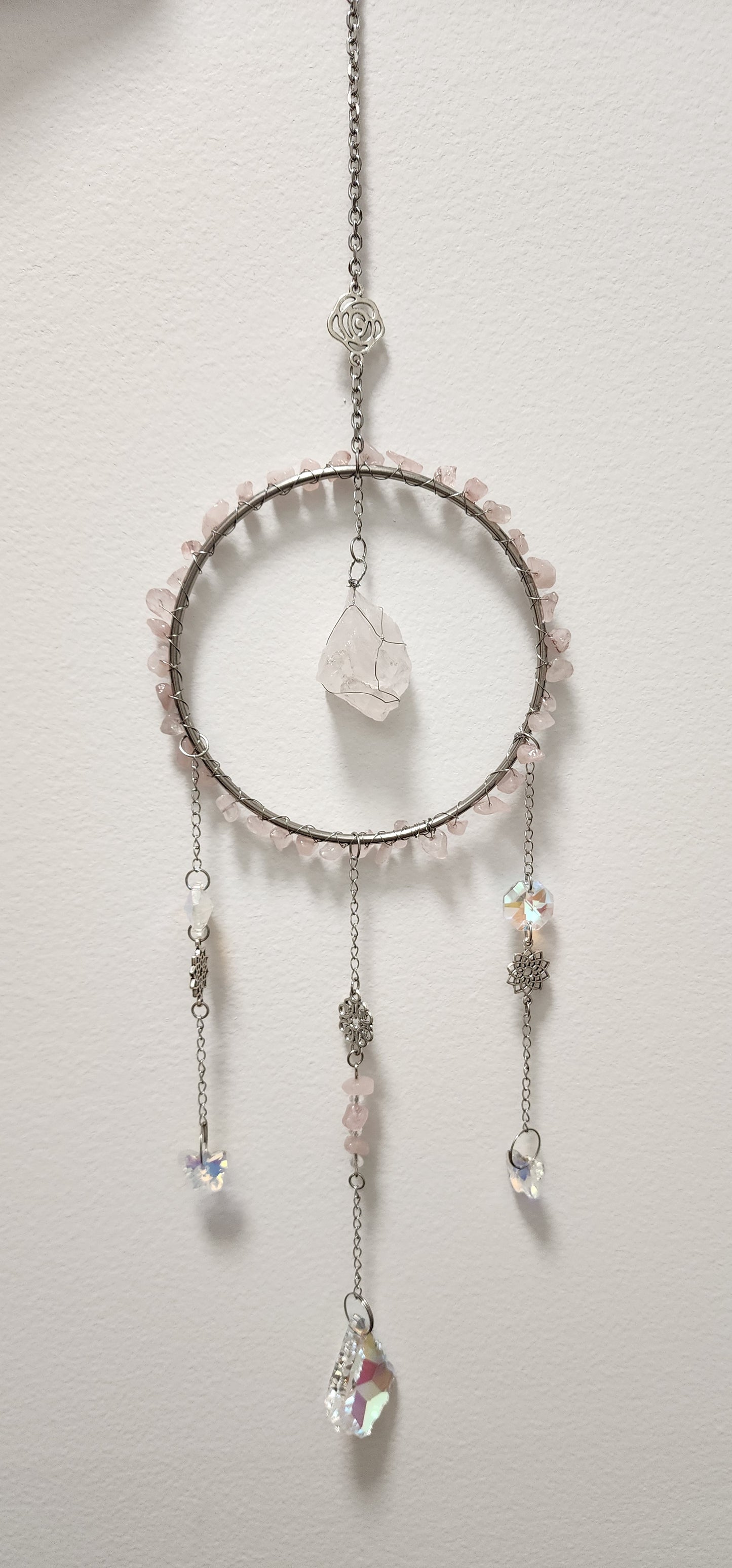 Crystal Hanging, Suncatcher, Natural healing stones. NEW designs. Choose your stones.