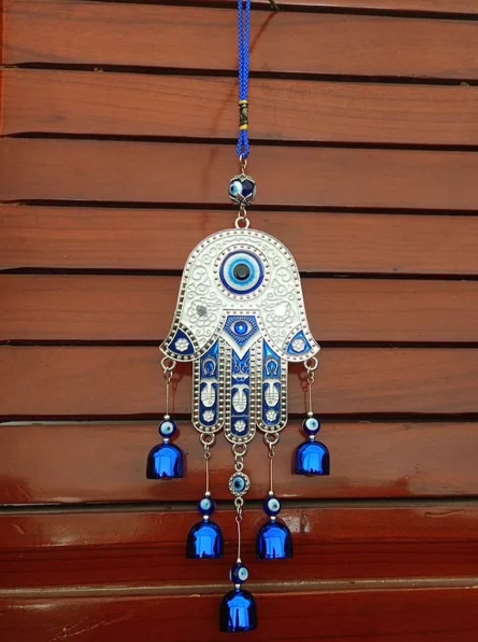 Wind Chime Ornament. Hamsa - Fatima hand. Evil eye theme.