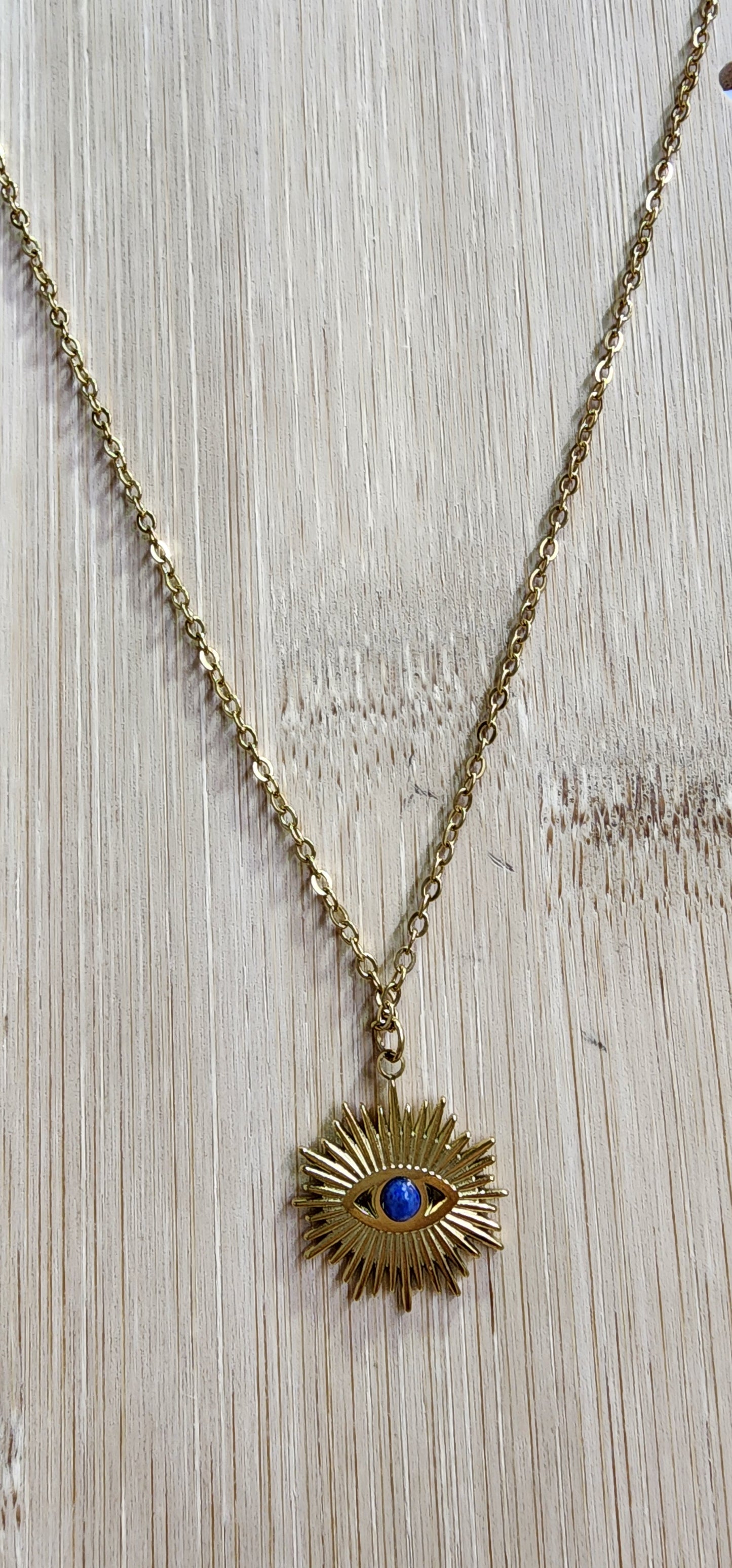 Necklaces from Natural stones with Evil eye designs.