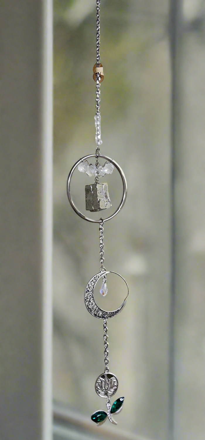 Pyrite stone, Suncatcher charm.