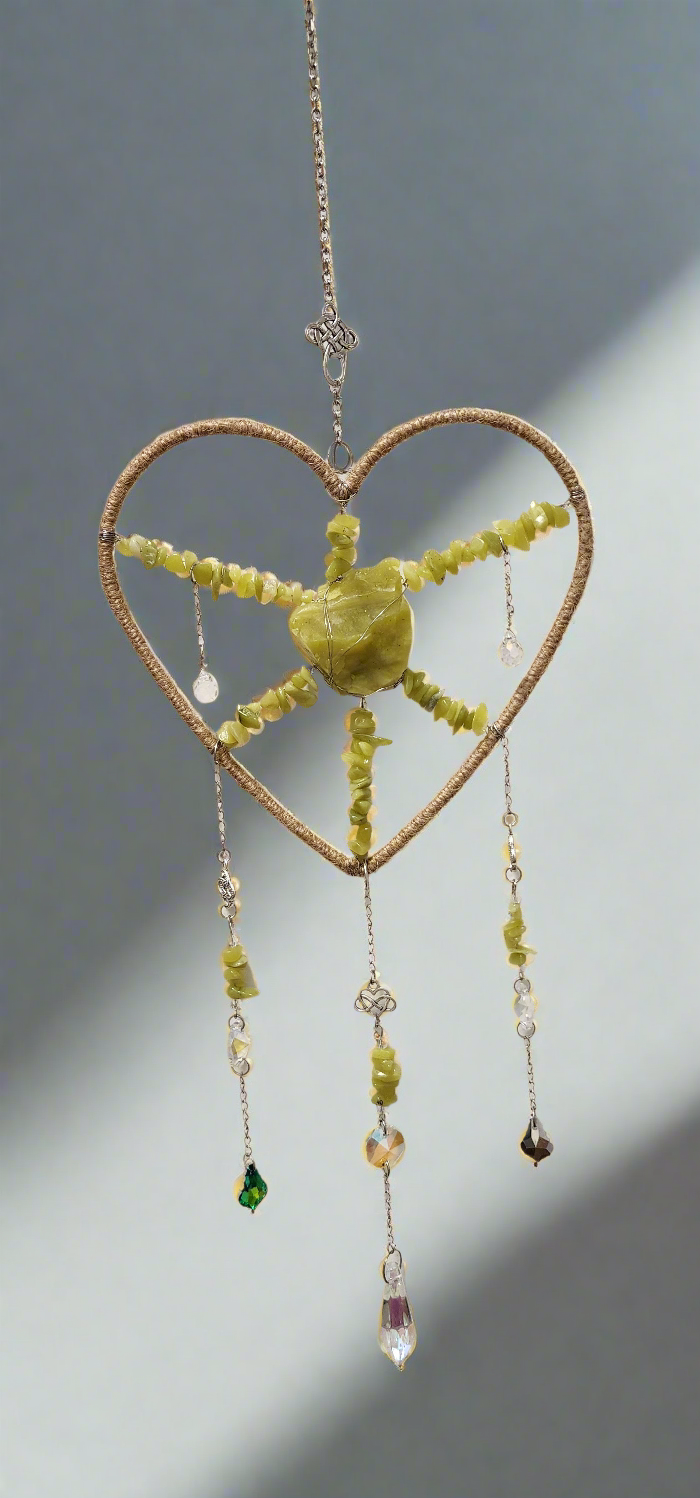 Crystal Hanging, Suncatcher, Natural healing stones. NEW designs.