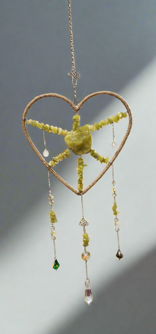 Crystal Hanging, Suncatcher, Natural healing stones. NEW designs.