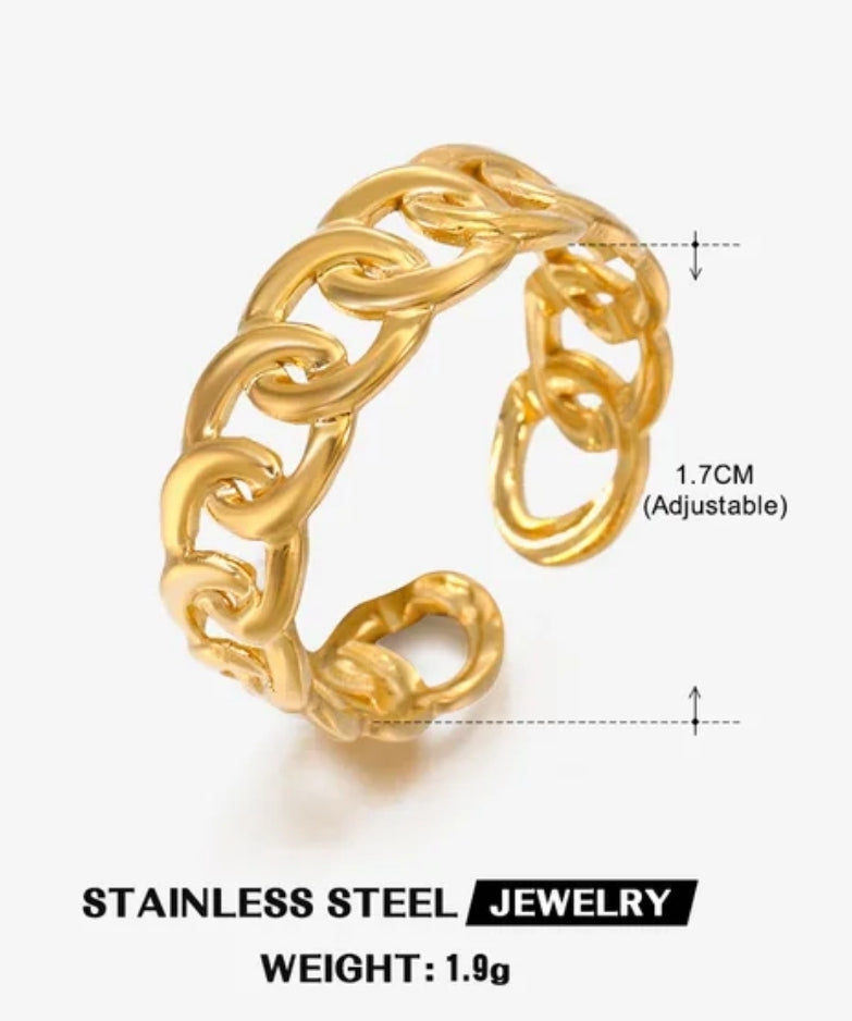 Vintage Adjustable Stainless steel 18K rings