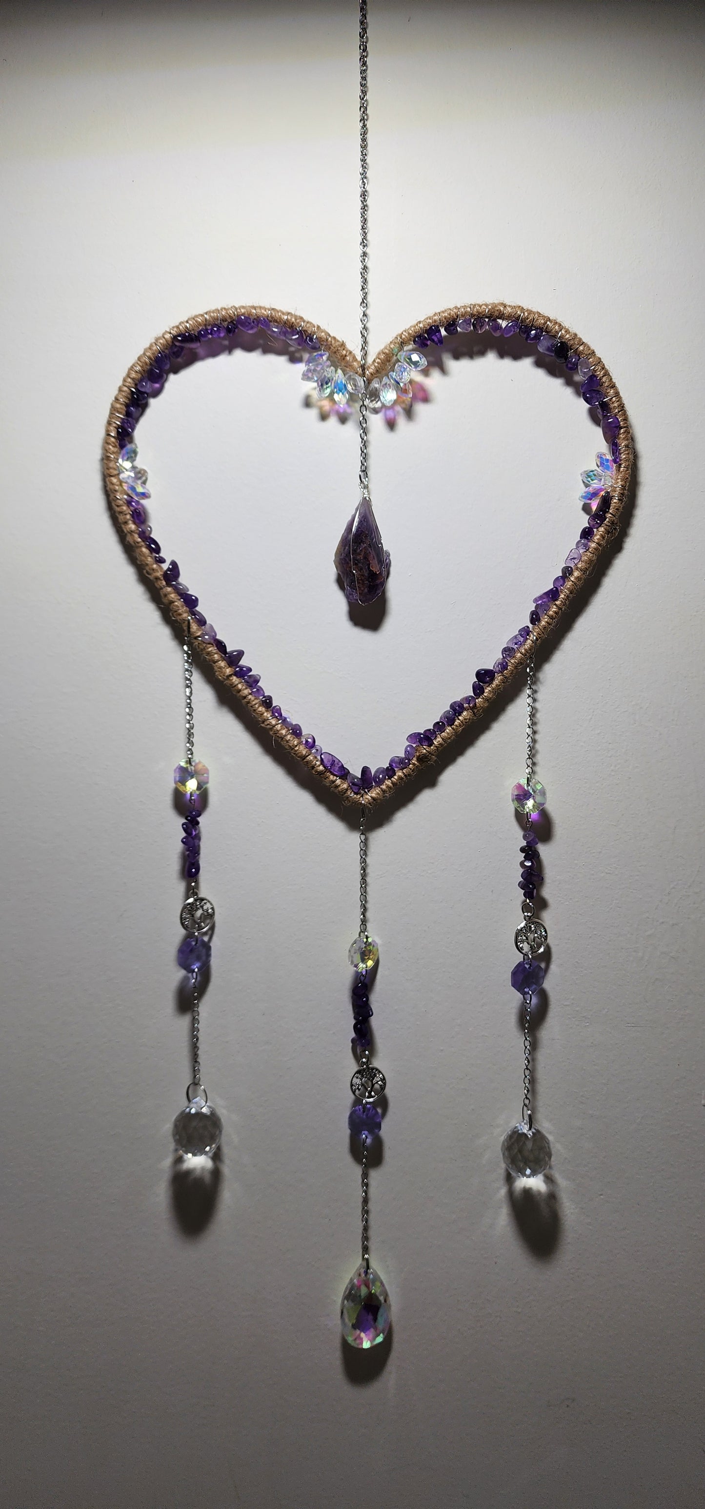 Crystal Hangings, Heart ❤️ designs, Various stones to choose.