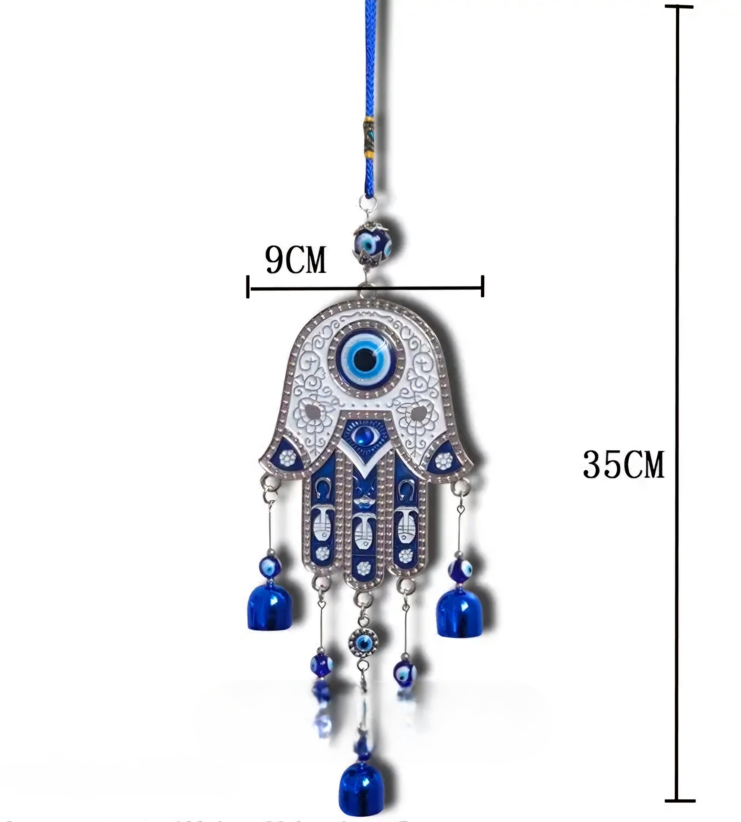 Wind Chime Ornament. Hamsa - Fatima hand. Evil eye theme.