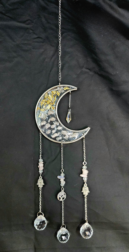New collection Crystal Hanging Suncatcher infilled moons