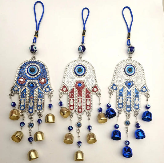 Wind Chime Ornament. Hamsa - Fatima hand. Evil eye theme.