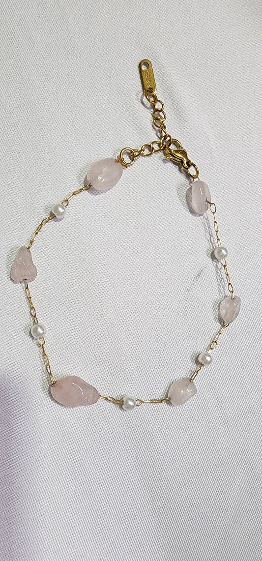 Bracelet, Anklet, Necklace Natural stones Rose Quartz