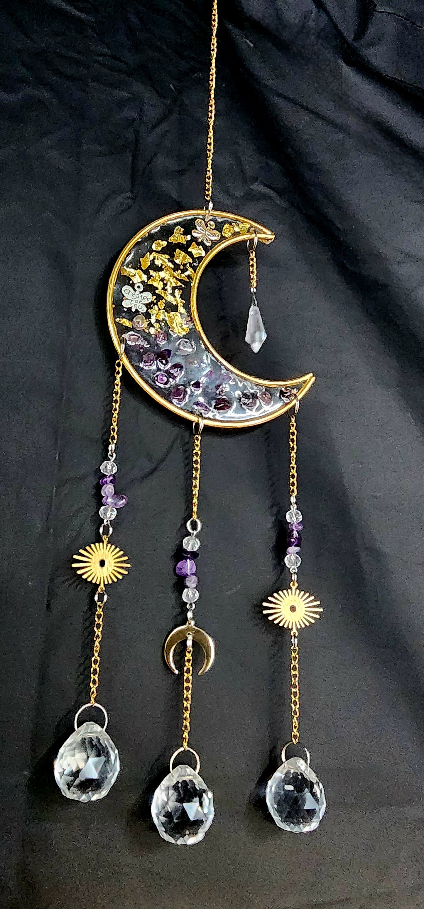 New collection Crystal Hanging Suncatcher infilled moons