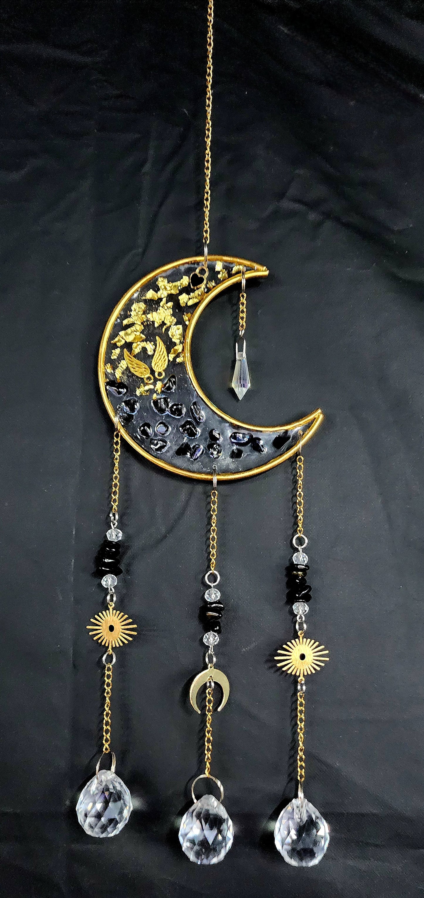 New collection Crystal Hanging Suncatcher infilled moons