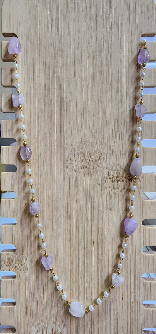 Bracelet, Anklet, Necklace Natural stones Amethyst