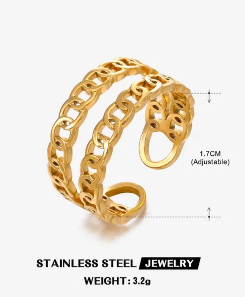 Vintage Adjustable Stainless steel 18K rings