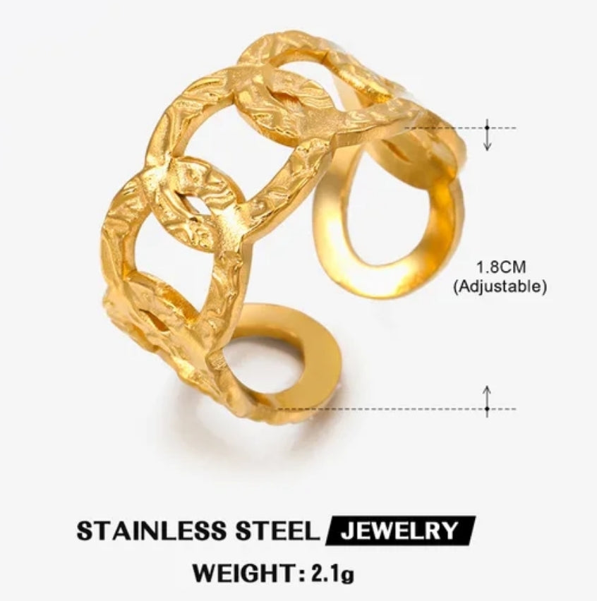 Vintage Adjustable Stainless steel 18K rings