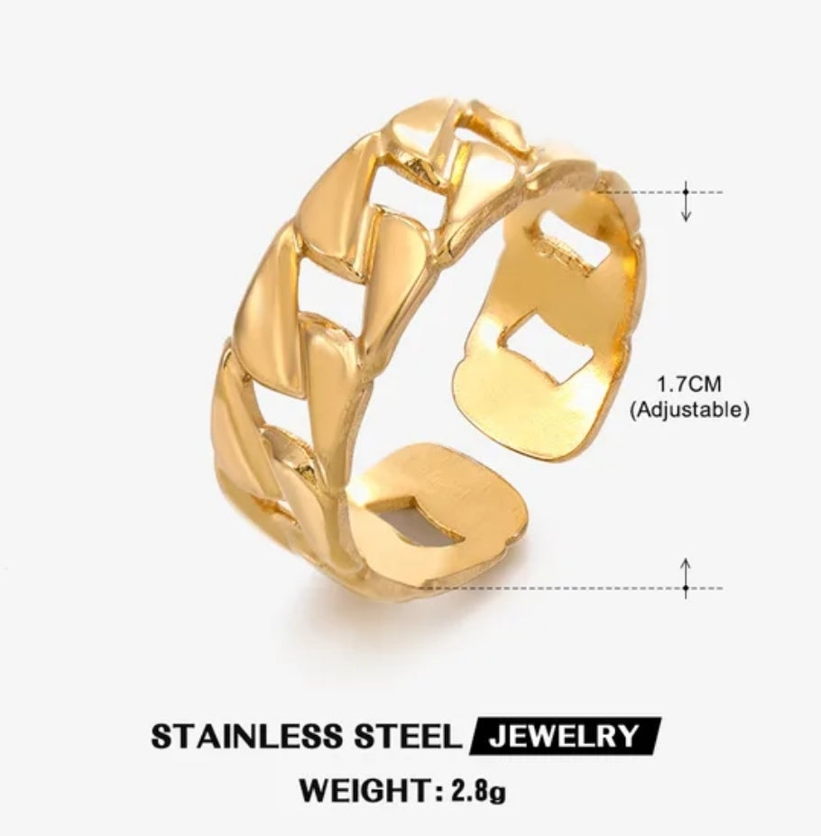 Vintage Adjustable Stainless steel 18K rings