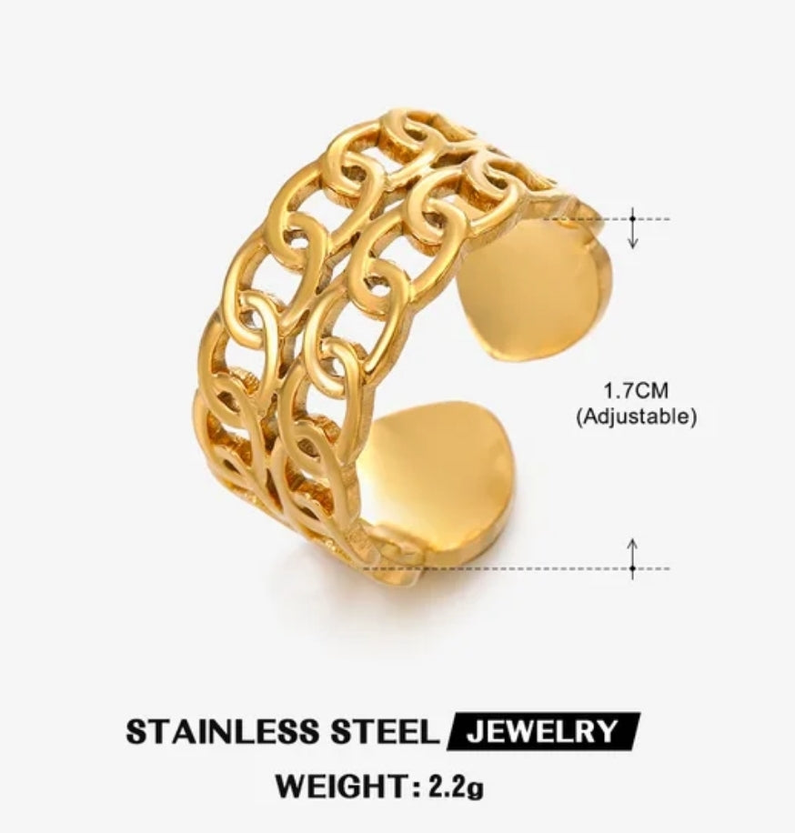 Vintage Adjustable Stainless steel 18K rings