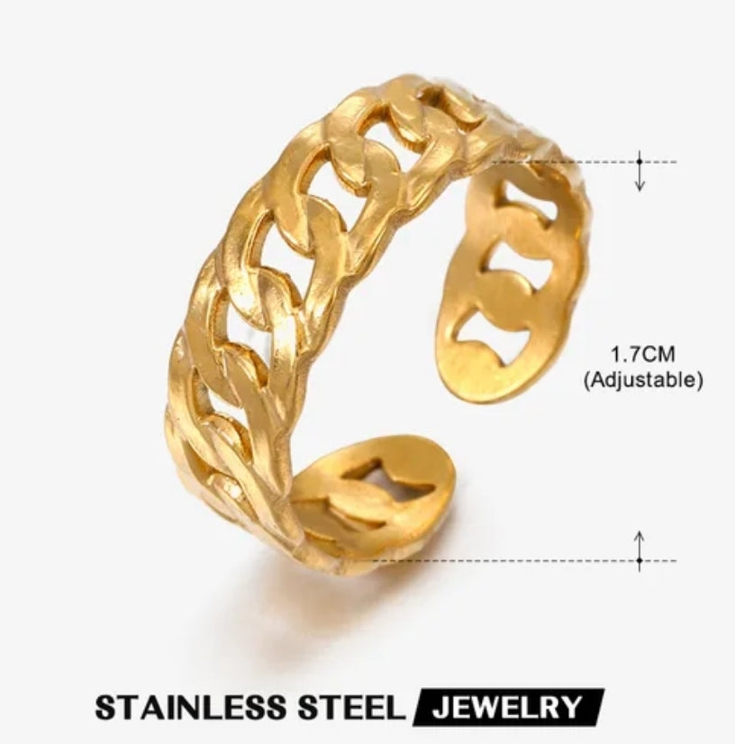Vintage Adjustable Stainless steel 18K rings