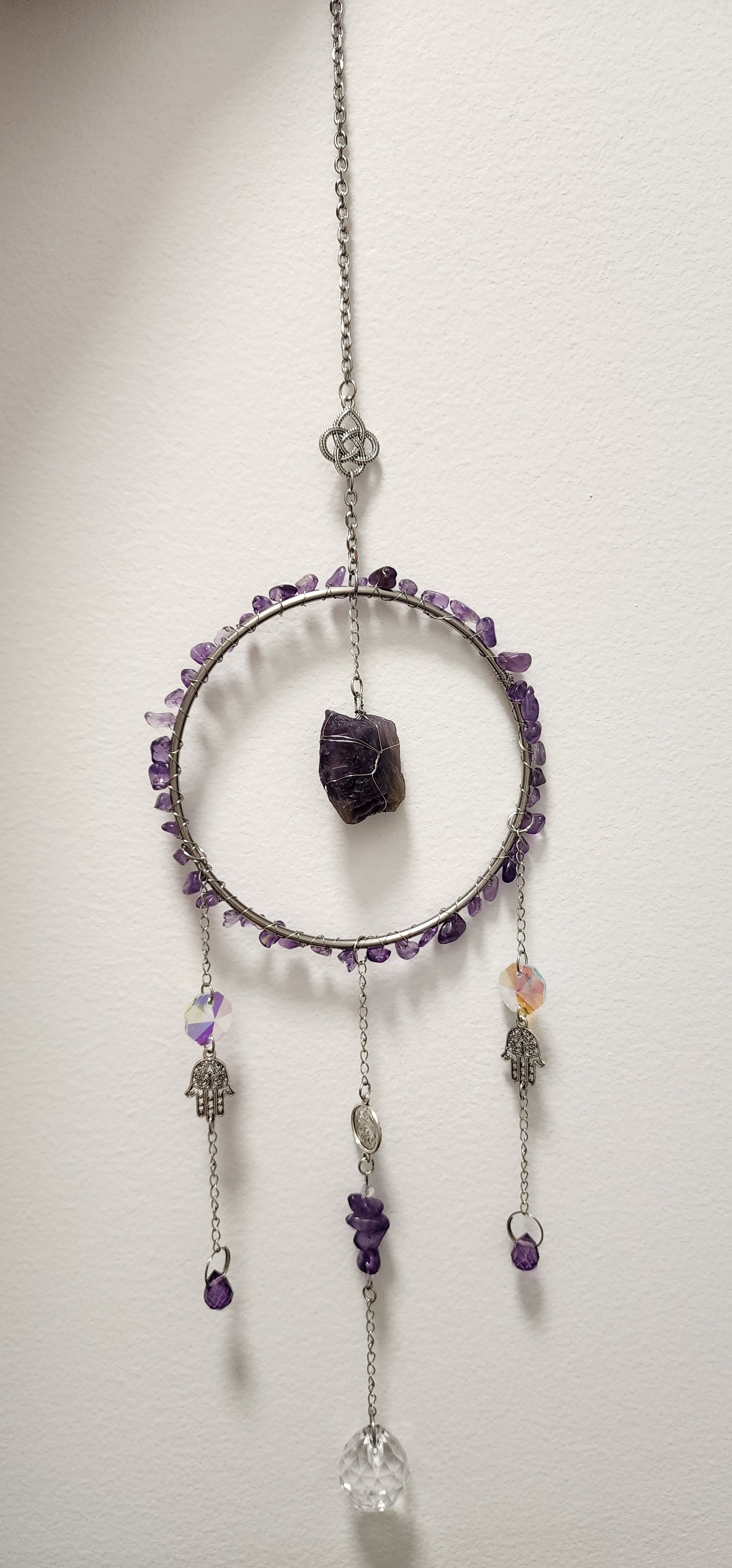 Crystal Hanging, Suncatcher, Natural healing stones. NEW designs. Choose your stones.
