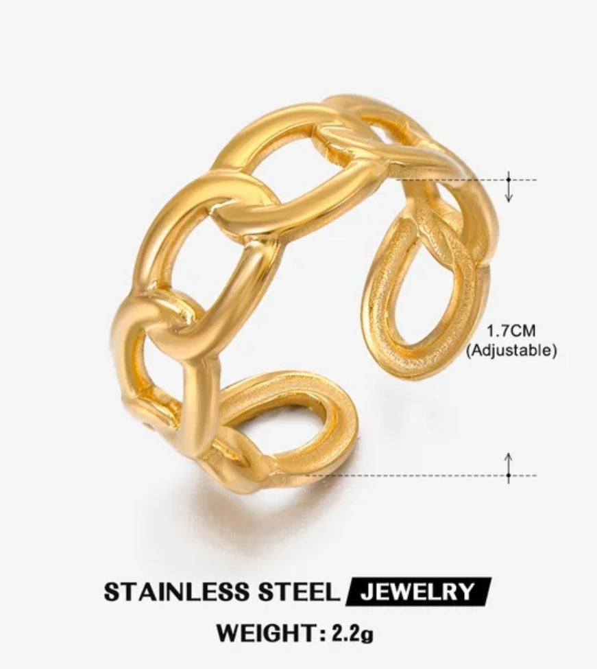 Vintage Adjustable Stainless steel 18K rings